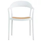 Armchair Ember pakoworld with UV protection PP beige-white 52.5x56.5x81cm