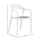 Armchair Ember pakoworld with UV protection PP beige-white 52.5x56.5x81cm