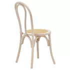 Vienna stackable Chair Azhel pakoworld white wash beech wood-rattan natural seat 41x50x89cm
