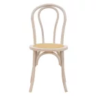 Vienna stackable Chair Azhel pakoworld white wash beech wood-rattan natural seat 41x50x89cm