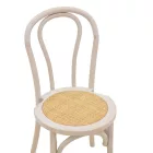 Vienna stackable Chair Azhel pakoworld white wash beech wood-rattan natural seat 41x50x89cm