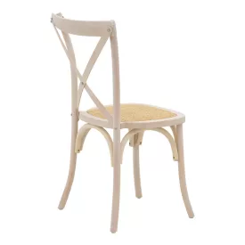   Chair Dylon pakoworld stackable white wash beech wood-rattan natural seat 48x52x89cm