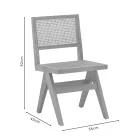 Chair Winslow pakoworld natural rubberwood 45x56x82cm