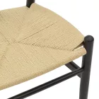 Chair Wishbone pakoworld black beech wood-natural color rope 53x55x76cm