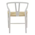 Wishbone chair pakoworld white beech wood-seat with rope in natural shade 53x55x76cm