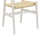 Wishbone chair pakoworld white beech wood-seat with rope in natural shade 53x55x76cm