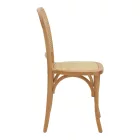 Chair stackable Kalliope pakoworld natural beech wood-natural rattan 45x50x89cm