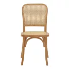 Chair stackable Kalliope pakoworld natural beech wood-natural rattan 45x50x89cm