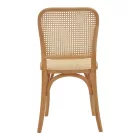 Chair stackable Kalliope pakoworld natural beech wood-natural rattan 45x50x89cm