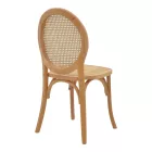 Chair stackable Camil pakoworld natural beech wood-natural rattan 45x50x94cm