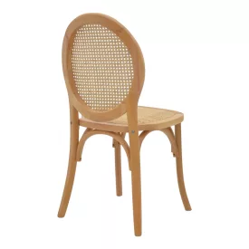   Chair stackable Camil pakoworld natural beech wood-natural rattan 45x50x94cm
