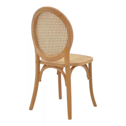 Chair stackable Camil pakoworld natural beech wood-natural rattan 45x50x94cm