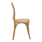 Chair stackable Camil pakoworld natural beech wood-natural rattan 45x50x94cm