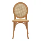 Chair stackable Camil pakoworld natural beech wood-natural rattan 45x50x94cm