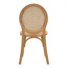 Chair stackable Camil pakoworld natural beech wood-natural rattan 45x50x94cm
