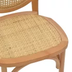 Chair stackable Camil pakoworld natural beech wood-natural rattan 45x50x94cm