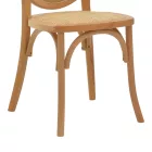 Chair stackable Camil pakoworld natural beech wood-natural rattan 45x50x94cm