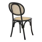Chair stackable Zoel pakoworld black beech wood-natural rattan 45x52x82cm
