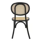 Chair stackable Zoel pakoworld black beech wood-natural rattan 45x52x82cm
