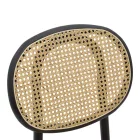 Chair stackable Zoel pakoworld black beech wood-natural rattan 45x52x82cm