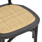 Chair stackable Zoel pakoworld black beech wood-natural rattan 45x52x82cm