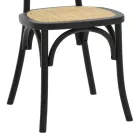 Chair stackable Zoel pakoworld black beech wood-natural rattan 45x52x82cm