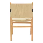 Julien chair pakoworld rubberwood and rope upholstery in natural-black color 61x54x85cm