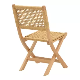   Folding chair Xianju pakoworld beech wood and rope in natural shade 47x58x85cm
