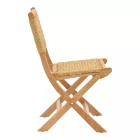 Folding chair Xianju pakoworld beech wood and rope in natural shade 47x58x85cm