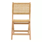 Folding chair Xianju pakoworld beech wood and rope in natural shade 47x58x85cm