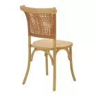 Chair Karley pakoworld natural beech wood-natural rattan seat 48x52x89cm