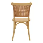 Chair Karley pakoworld natural beech wood-natural rattan seat 48x52x89cm