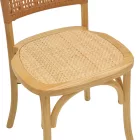 Chair Karley pakoworld natural beech wood-natural rattan seat 48x52x89cm