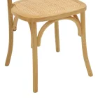 Chair Karley pakoworld natural beech wood-natural rattan seat 48x52x89cm