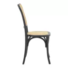 Chair stackable Zozele pakoworld natural rattan pe-black toon wood 45x51x88cm