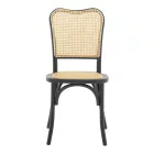Chair stackable Zozele pakoworld natural rattan pe-black toon wood 45x51x88cm