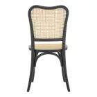 Chair stackable Zozele pakoworld natural rattan pe-black toon wood 45x51x88cm