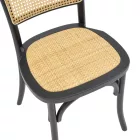 Chair stackable Zozele pakoworld natural rattan pe-black toon wood 45x51x88cm