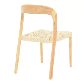   Tavrine chair pakoworld rope-rubberwood in natural color 47x59x78cm