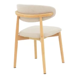   Ubene pakoworld rubberwood and fabric chair in natural and beige shade 46x58x79cm