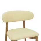 Ubene pakoworld rubberwood and pu chair in walnut and beige shade 46x58x79cm