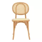 Zoel pakoworld stackable chair beech wood and rattan in natural shade 45x52x82cm