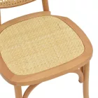 Zoel pakoworld stackable chair beech wood and rattan in natural shade 45x52x82cm