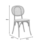 Zoel pakoworld stackable chair beech wood and rattan in natural shade 45x52x82cm