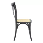 Dylon pakoworld stackable chair black beech wood-natural rattan seat 48x52x89cm