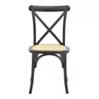 Dylon pakoworld stackable chair black beech wood-natural rattan seat 48x52x89cm