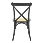 Dylon pakoworld stackable chair black beech wood-natural rattan seat 48x52x89cm