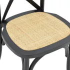 Dylon pakoworld stackable chair black beech wood-natural rattan seat 48x52x89cm