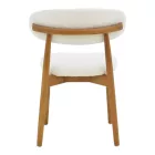 Ubene chair pakoworld rubberwood in walnut-boucle fabric in white shade 51x56x79cm