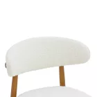 Ubene chair pakoworld rubberwood in walnut-boucle fabric in white shade 51x56x79cm